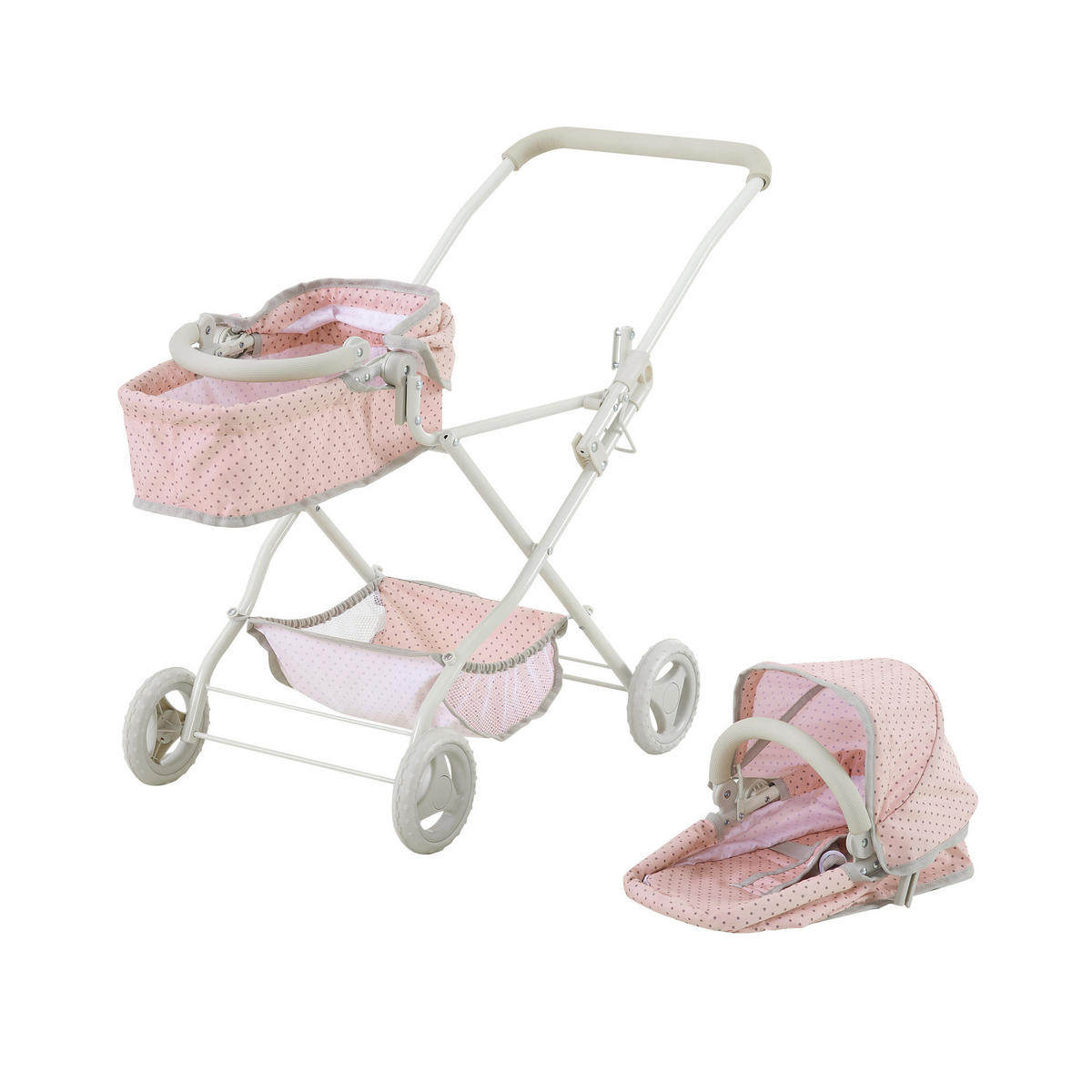 PUPPENWAGEN mit Verdecken, 66cm, Rosa - Pink, Kunststoff (39/66/80cm) - Teamson Kids