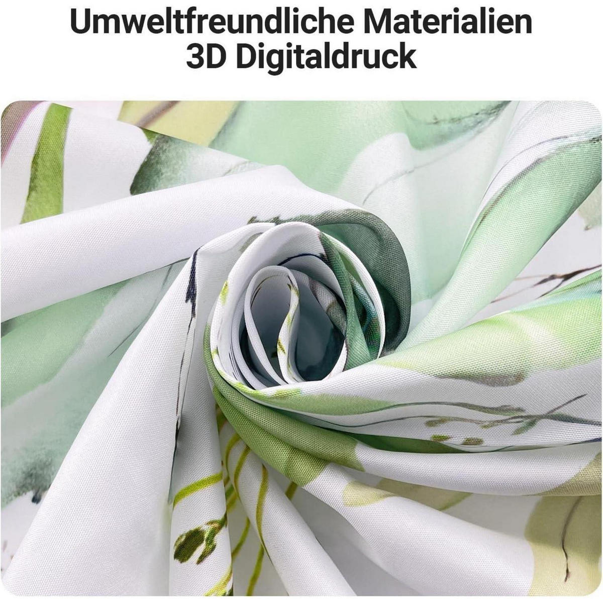 DUSCHVORHANG Klare Blätter 180 x 200 cm - Multicolor, Textil (180/200cm)