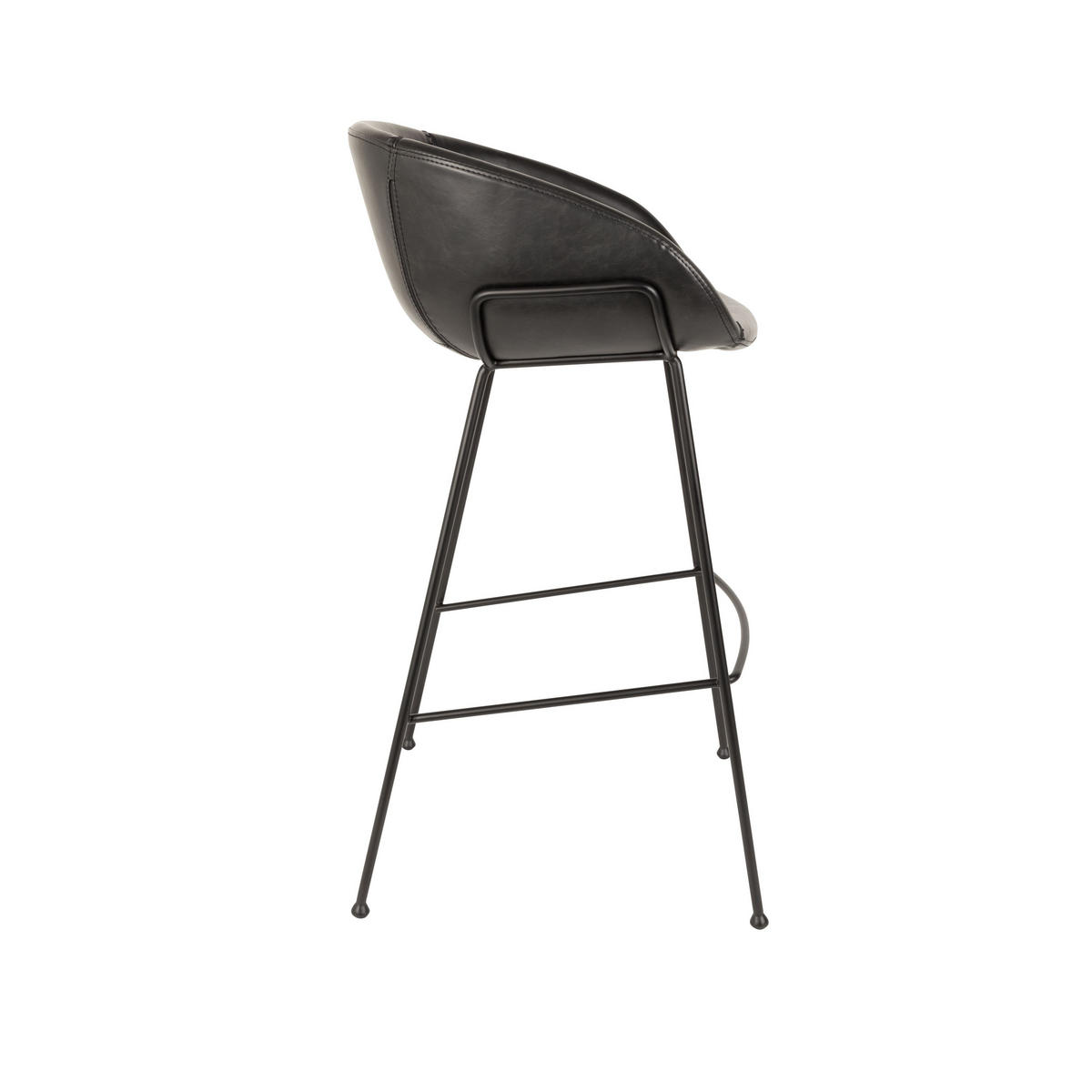 BARHOCKER Feston Rückenlehne 76 cm Schwarz - 2 er Set - Schwarz, Kunststoff (54.5/98.5/53cm) - Zuiver