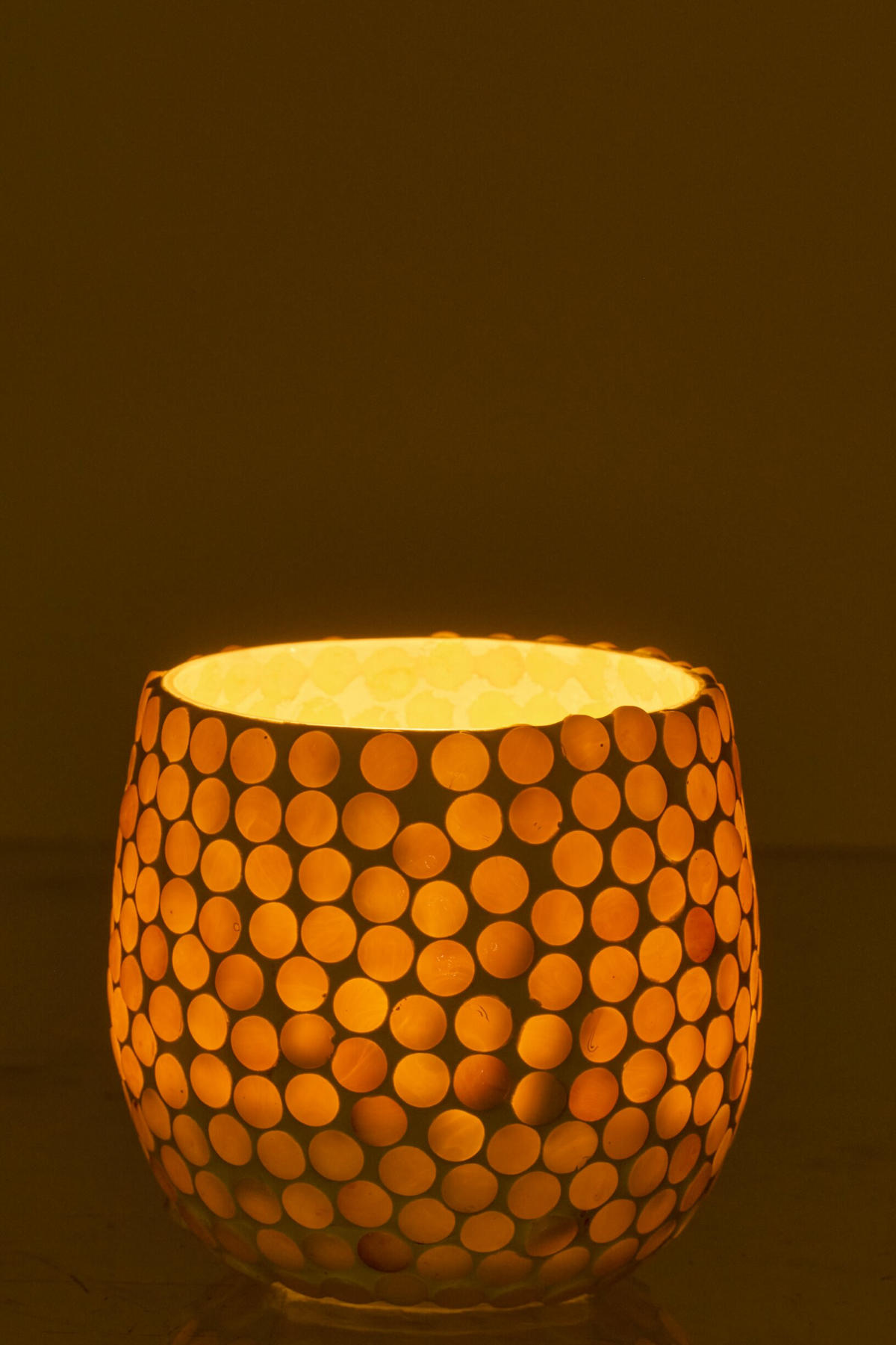 KERZENSTÄNDER MOSAIK Gelb - Gelb, Glas (9.5/9cm) - J-Line
