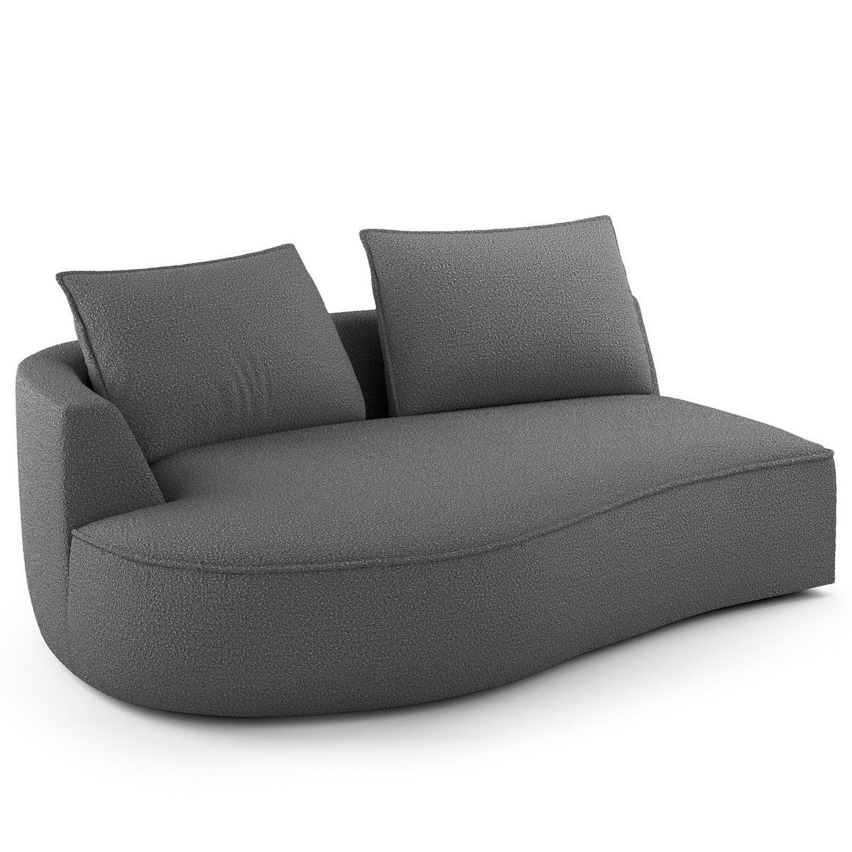 OTTOMANE - modular - Schwarz/Grau, Kunststoff/Textil (196/82/146cm) - home24