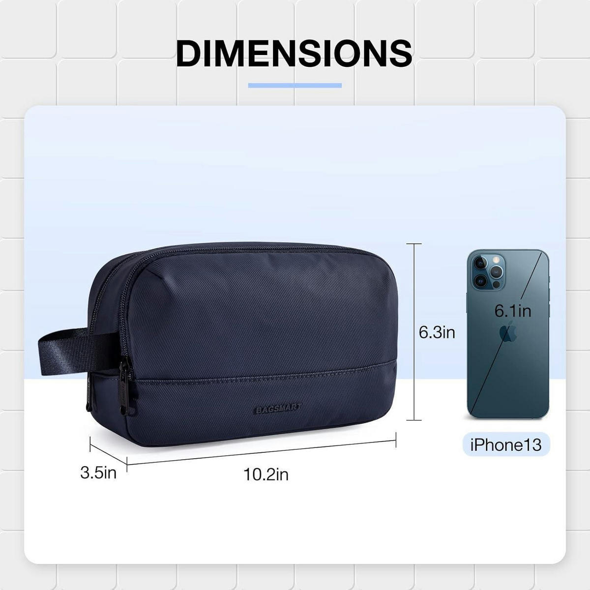 KULTURTASCHE Herren Wasserabweisend Blau - Dunkelblau, Kunststoff (8.9/16/25.9cm)