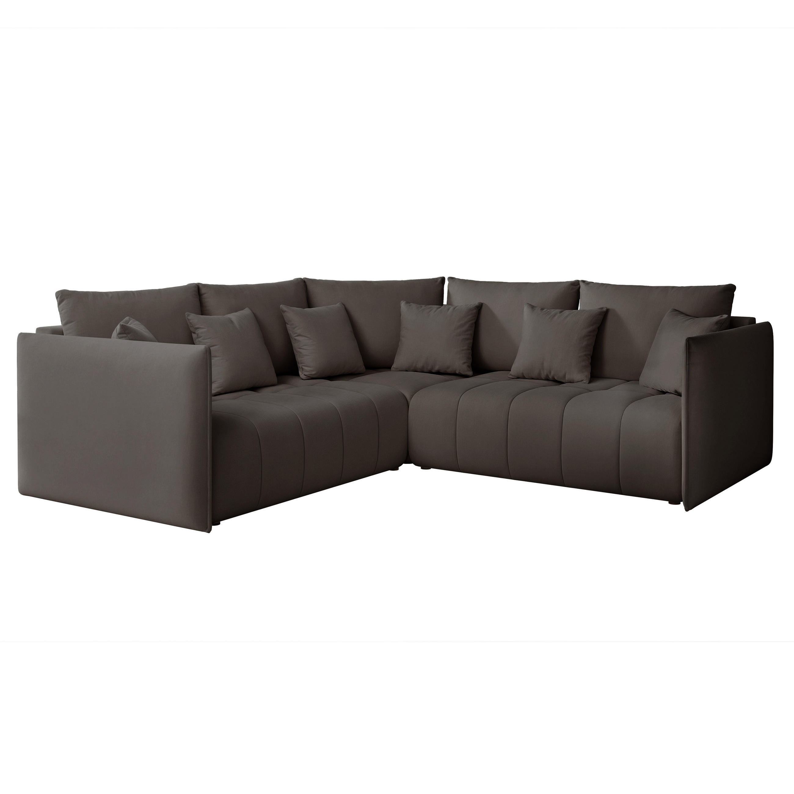 ECKSOFA OLIMPIA mit Schlaffunktion und Bettkasten Dunkelbraun - Dunkelbraun, Holzwerkstoff/Kunststoff (235/230cm) - Idohome