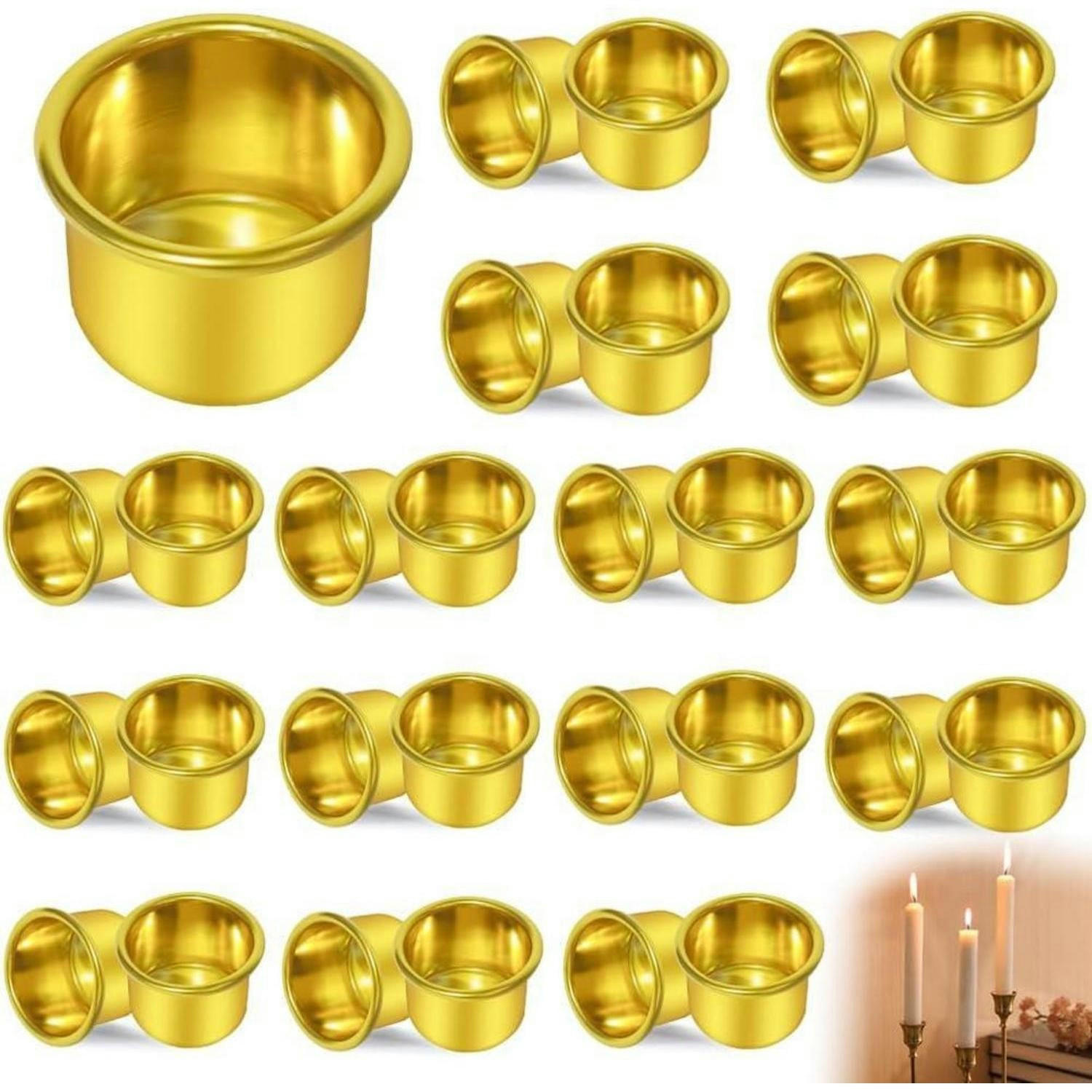 KERZENHALTER Set 36 Stück Gold - Goldfarben, Metall (2.2/1.9/2.2cm)