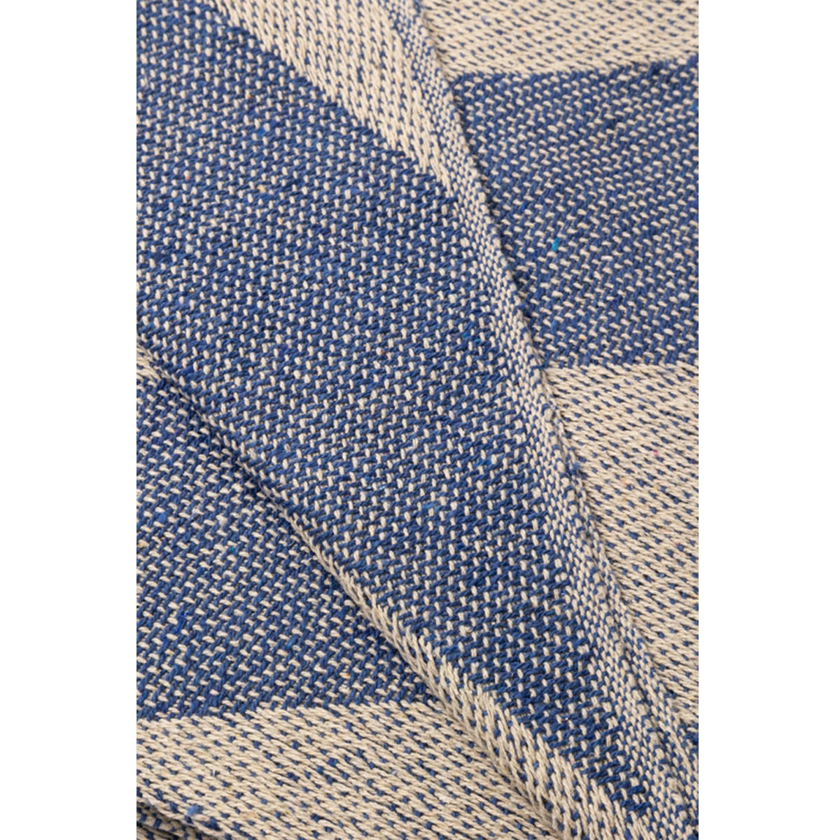 DECKE Diagonal 130x180 cm, 100% Baumwolle, Royal-Natur - Blau/Naturfarben, Textil (130/180cm) - Au Maison