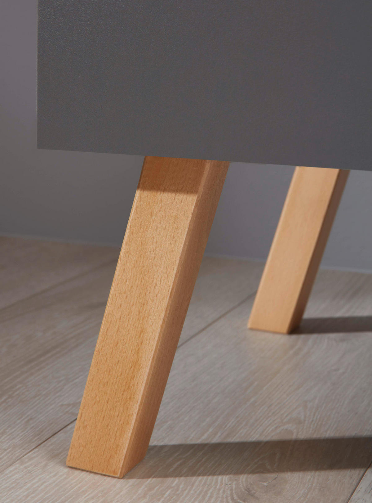 WICKELKOMMODE grau matt mit Buche massiv, Wickeltisch 96 x 105 cm - Eichefarben/Buchefarben, Holz/Holzwerkstoff (78/105/96cm) - Top.Furn