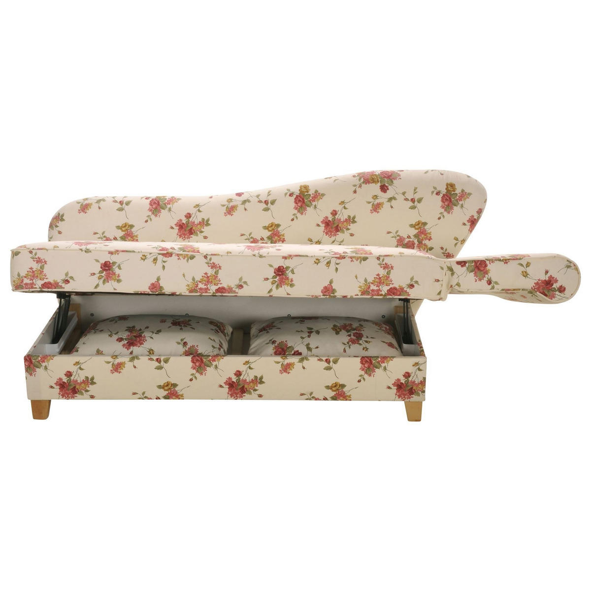 RECAMIERE mit Armteil rechts klappbar Katia Bezug Flachgewebe Buche natur / beige - Beige/Multicolor, Kunststoff (190/82/88cm) - 58aufmkessel