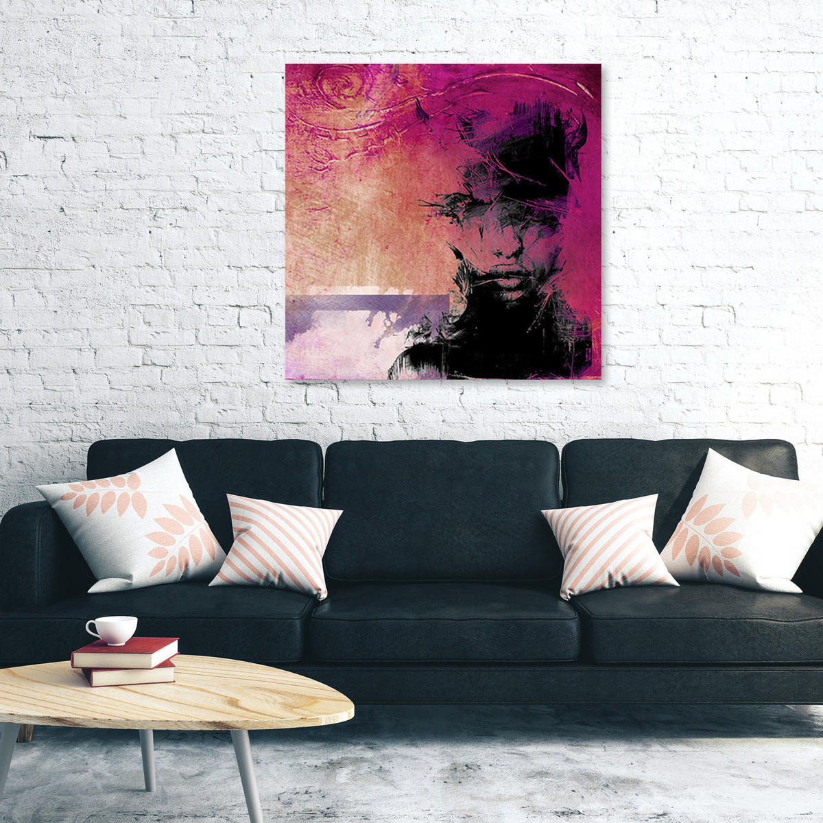 BILD auf Leinwand, Menschen - Lila - Lila, Textil (40/40cm) - Feeby