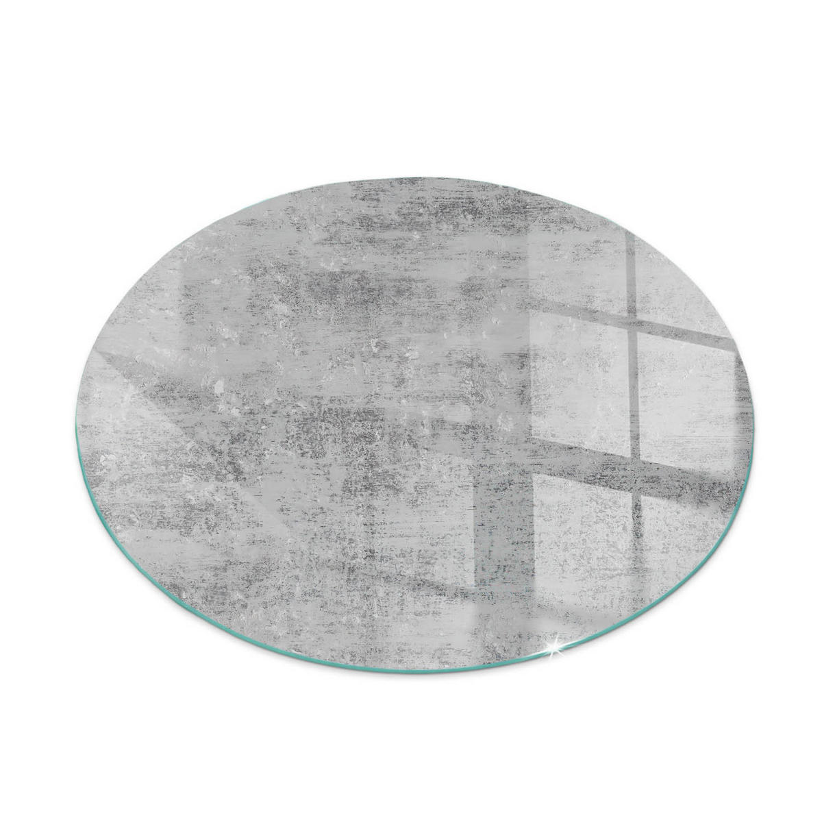 GLASPLATTE für Kamin Ø 60 cm Grau - Grau, Glas (60/60/0.4cm) - ArtPrintCave