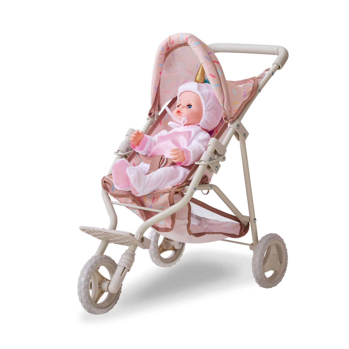 PUPPENWAGEN Jogging, Beige, 54cm - Beige, Holzwerkstoff (33/54/61cm) - Teamson Kids