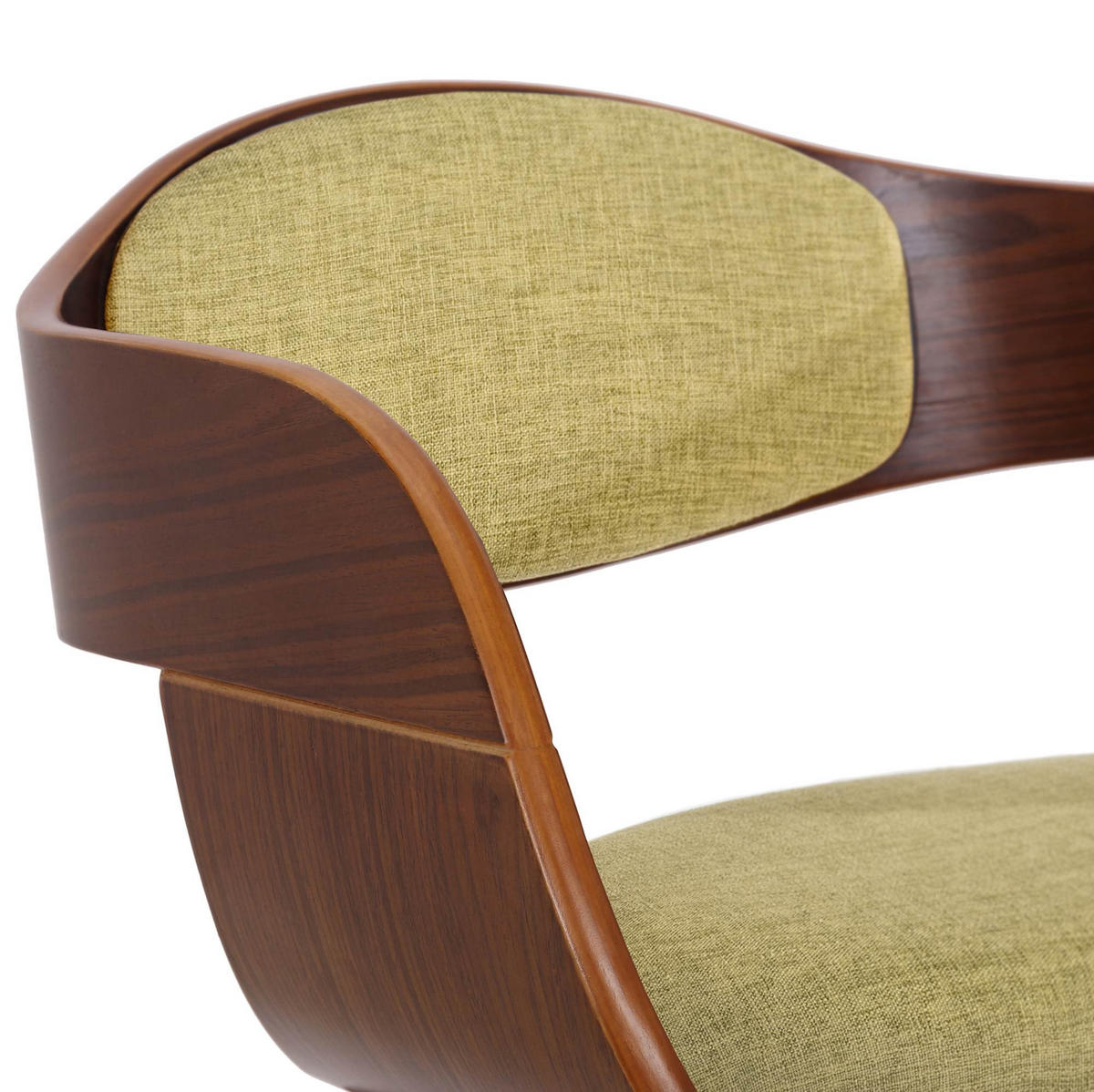 ARMLEHNENSTUHL 2er Set Stoff Walnuss/Hellgrün - Walnussfarben/Hellgrün, Holz/Textil (49/73/46cm) - CLP