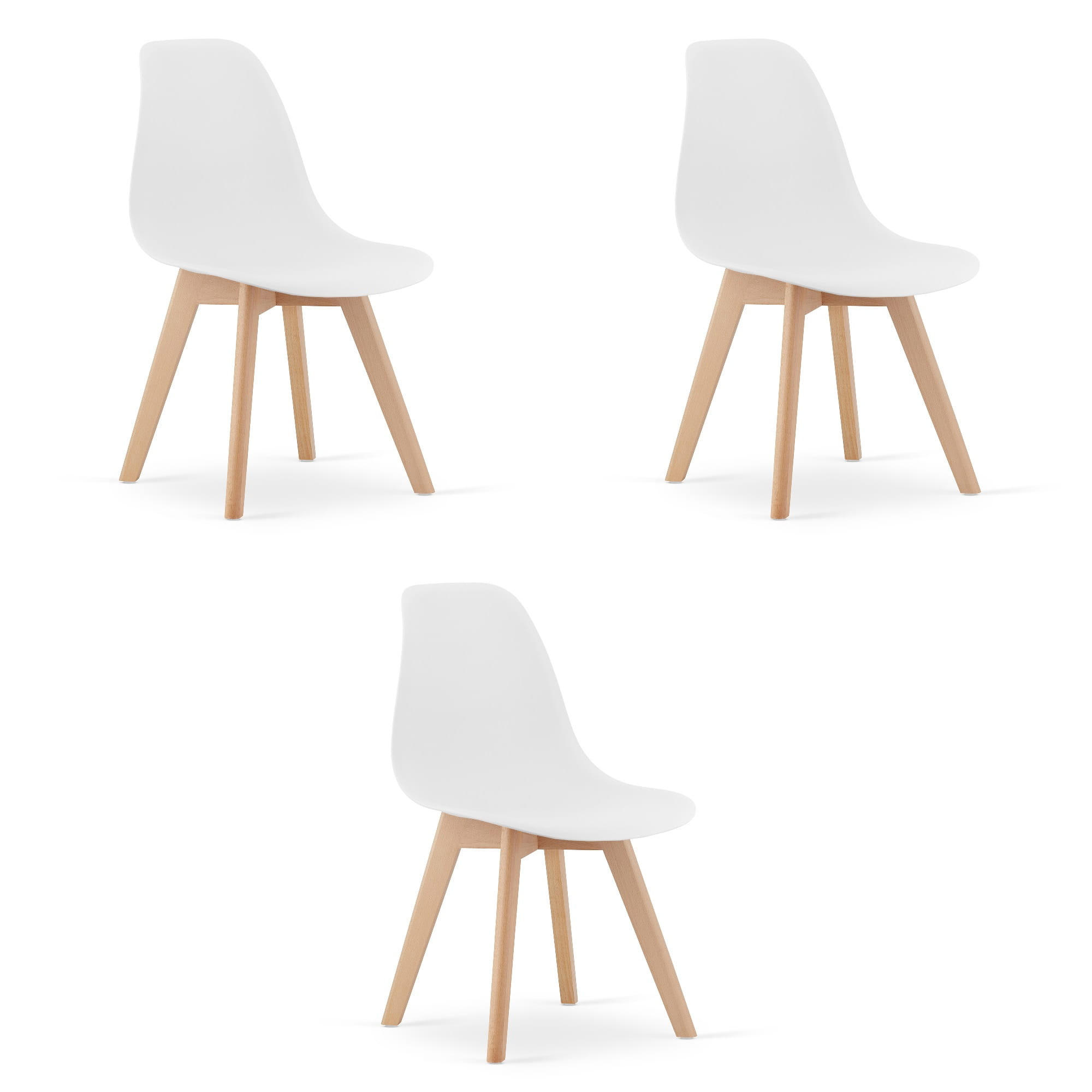 ESSZIMMERSTUHL 3-er Set KITO weißer Sitz, weiße Beine - Weiß, Kunststoff (46/80/54.5cm) - Valora