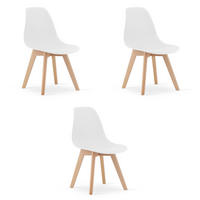 ESSZIMMERSTUHL 3-er Set KITO weißer Sitz, weiße Beine - Weiß, Kunststoff (46/80/54.5cm) - Valora