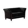 CHESTERFIELD-SOFA 2-Sitzer Fusion Schwarz Samt - Schwarz/Braun, Holz/Textil (175/75/82cm) - S-Style Möbel