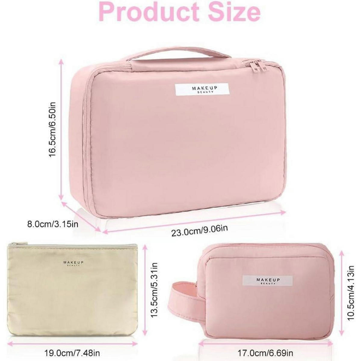 KOSMETIKTASCHE 2-teiliges Set Rosa - Rosa, Textil (21/2.3/30cm)