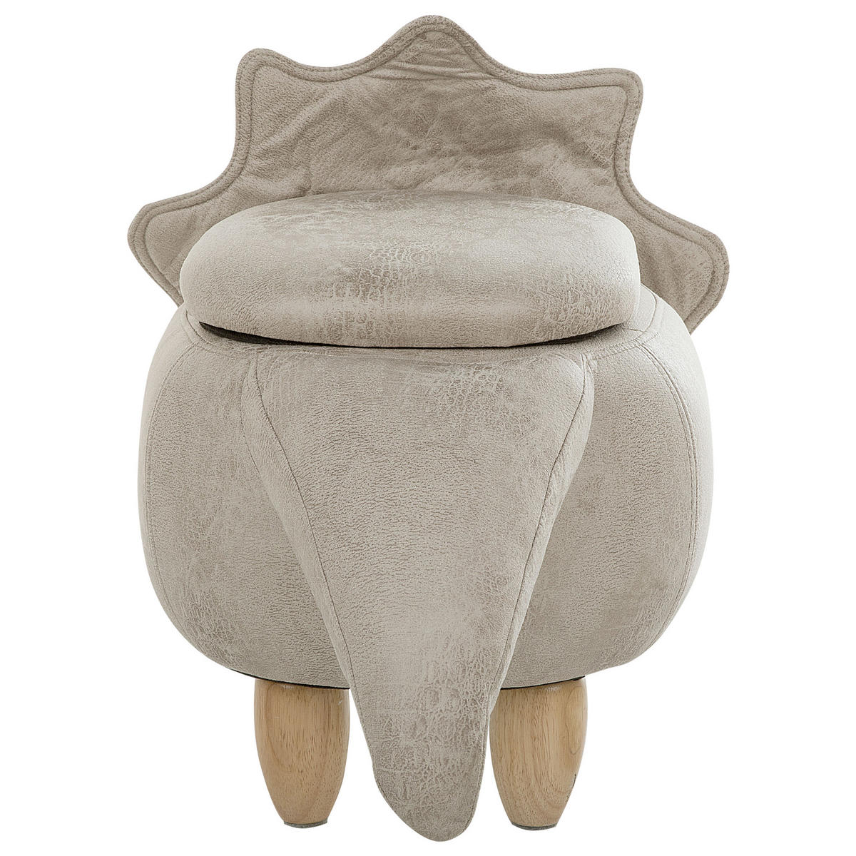 TIERHOCKER Triceratops 42/92/56 cm - Grau, Kunststoff/Textil (92/56/42cm) - Beliani