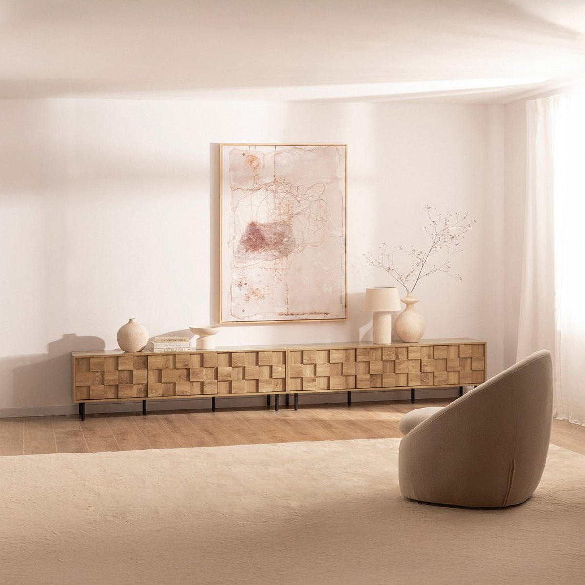 TV-ELEMENT Ivar Natürlich 160 cm x 49 cm - Naturfarben, Holzwerkstoff (160/49/40cm) - Klast Home