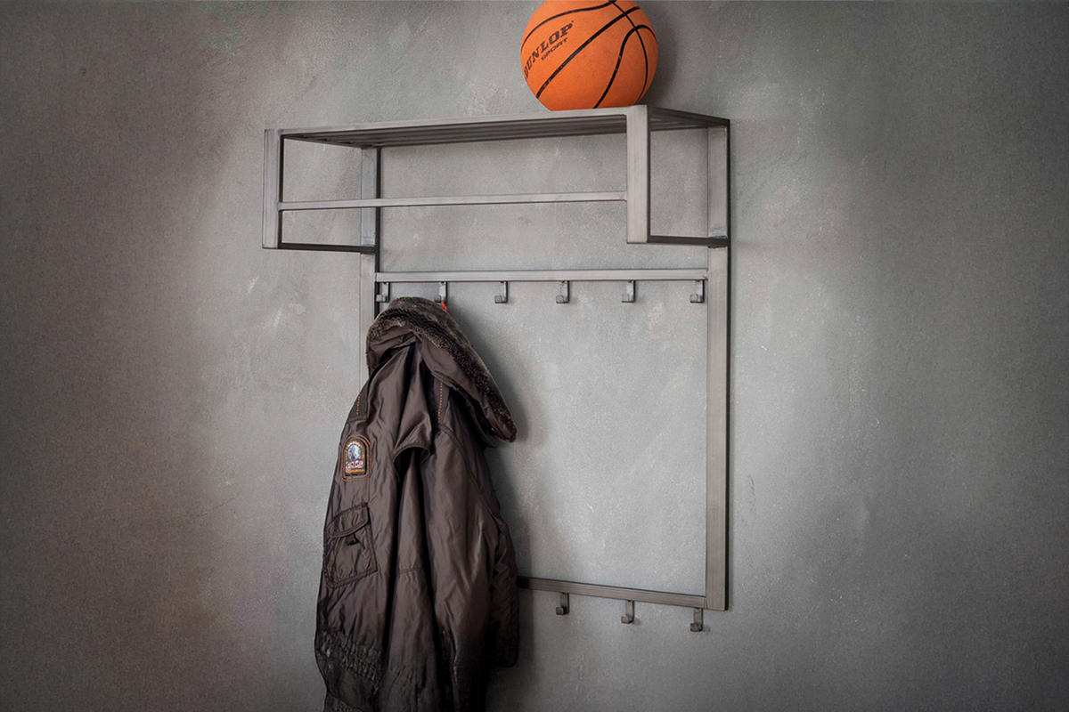 GARDEROBE LEONOR Grau Metall - Grau, Metall (80/89/30cm) - KAWOLA