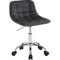 DREHSTUHL mit Rollen, Samt, Dunkelgrau - Dunkelgrau/Schwarz, Textil/Metall (43/60/50cm) - Woltu