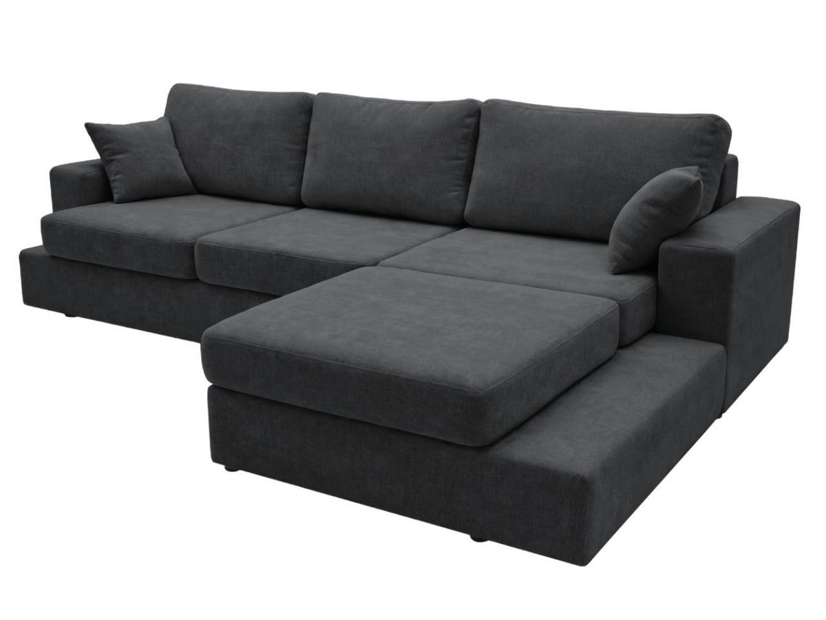 ECKSOFA Nesto Schwarz Rechts - Schwarz, Holz/Textil (165/260cm) - Graingold