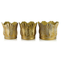 BLUMENTOPF Marina 3er Set Gold 51/51/40 cm Metall - Goldfarben, Metall (51/40/51cm) - Mondex