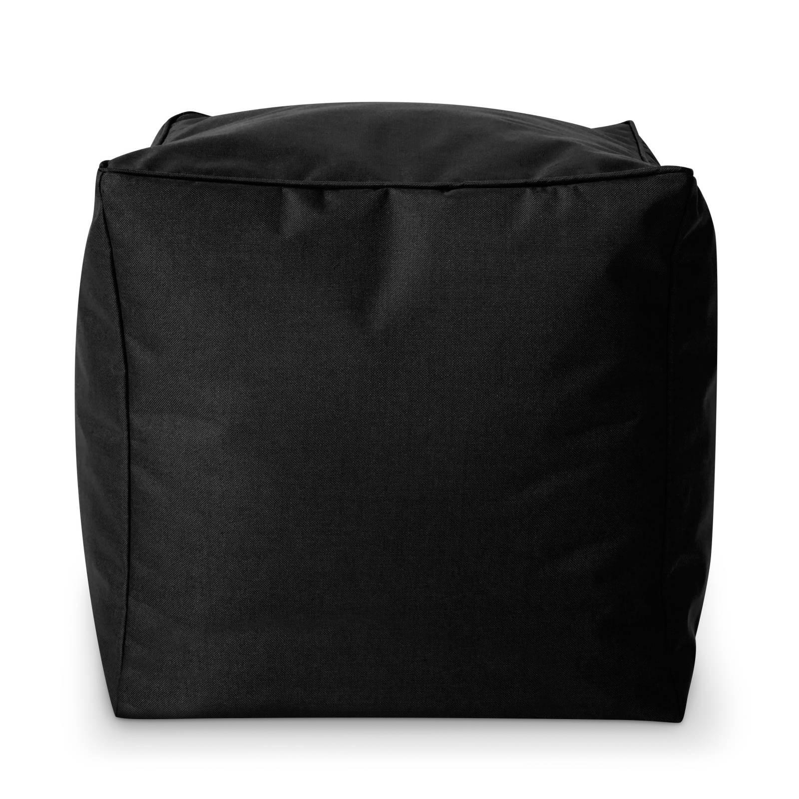 SITZSACK-HOCKER Pouf "Cube" 40x40x40cm - Schwarz, Textil (40/40/40cm) - Green Bean