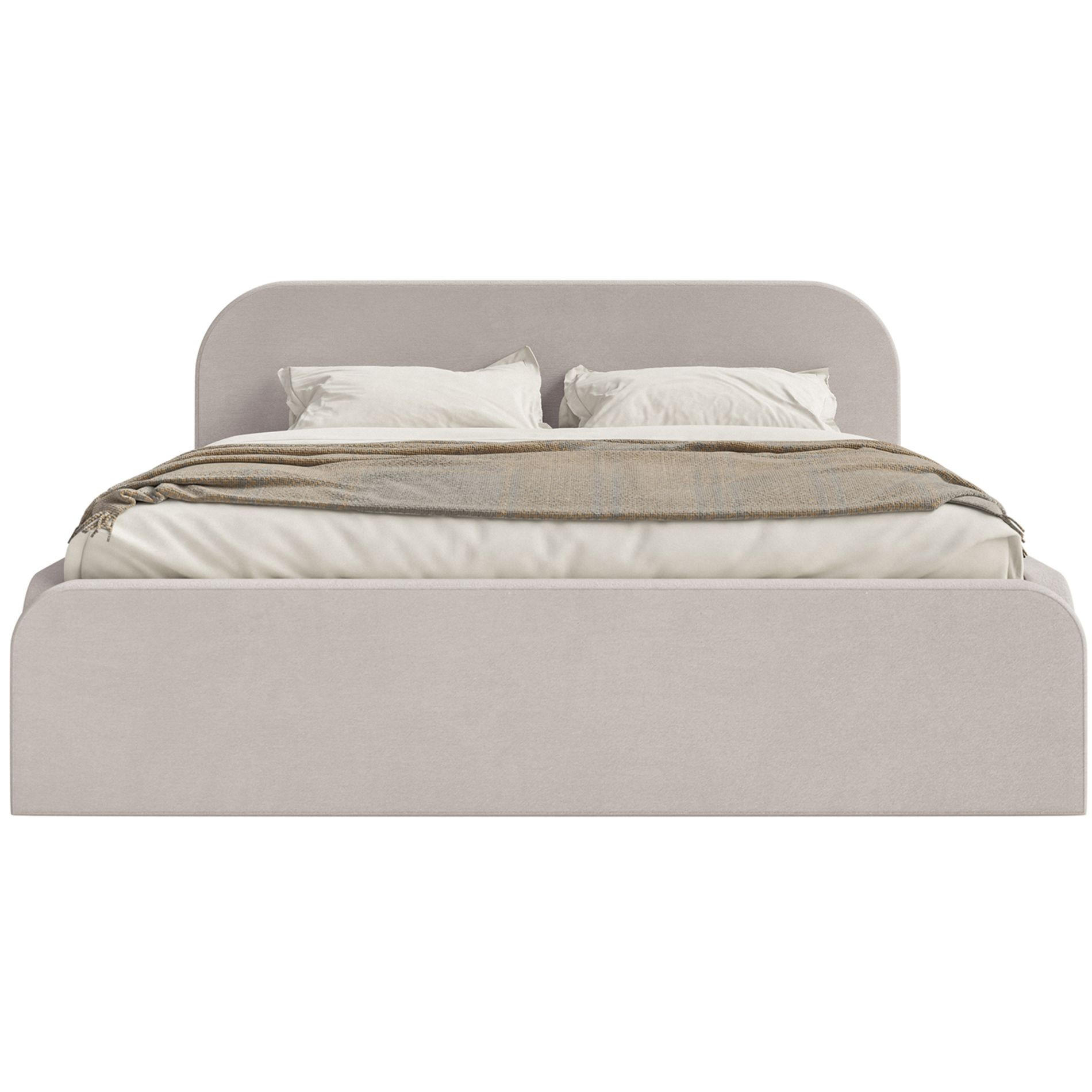 POLSTERBETT Umike Graubeige Samt mit Bettkasten 200x200 cm - Taupe, Textil (200/200cm) - Selsey