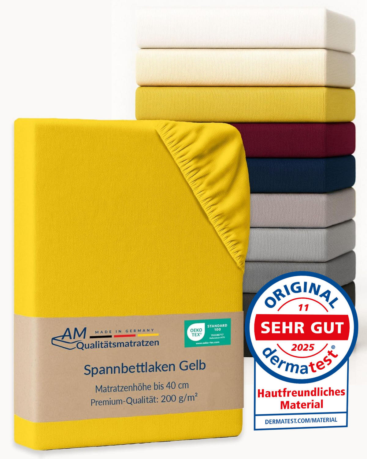 SPANNBETTLAKEN BOXSPRING 180/200/33 cm Gelb - Gelb, Textil (180/200cm) - AM Qualitätsmatratzen
