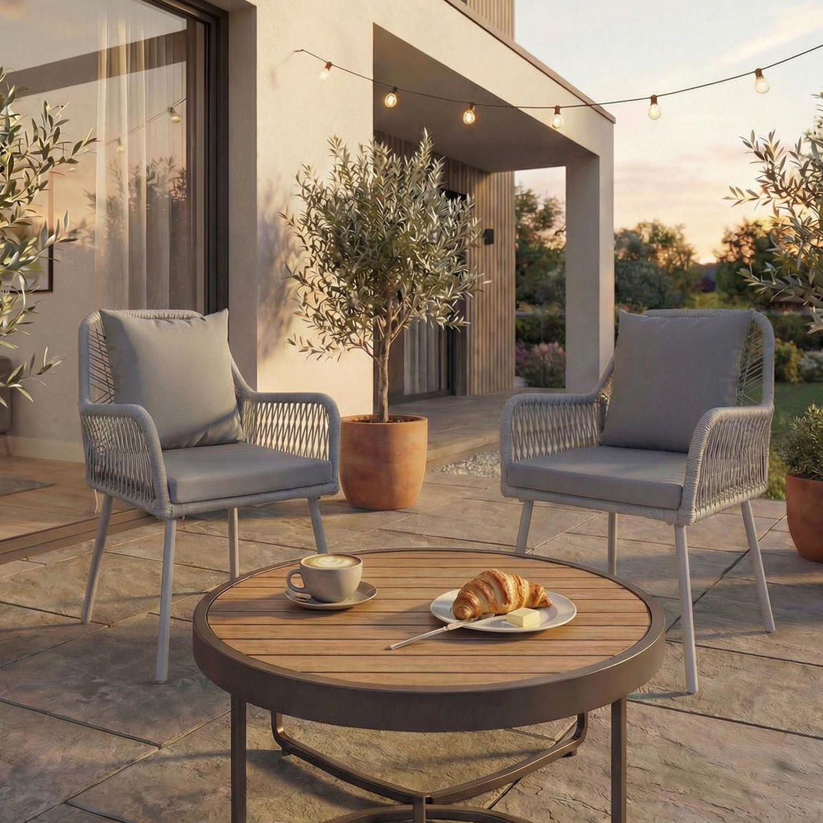 ZÁHRADNÁ STOLIČKA Svetlošedá - svetlosivá, textil (54/81/62cm) - MCW