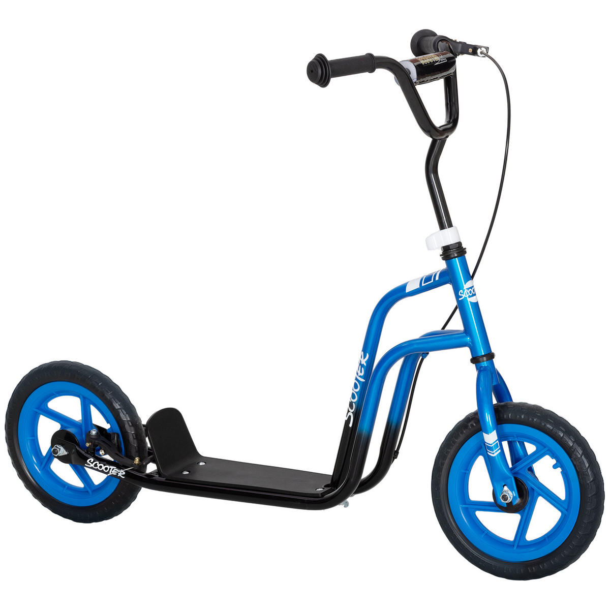 ROLLER Kinder Tretroller Kickscooter mit verstellbarem Lenker 12 Zoll Räder Blau - Blau, Kunststoff (115/50/88cm) - AIYAPLAY