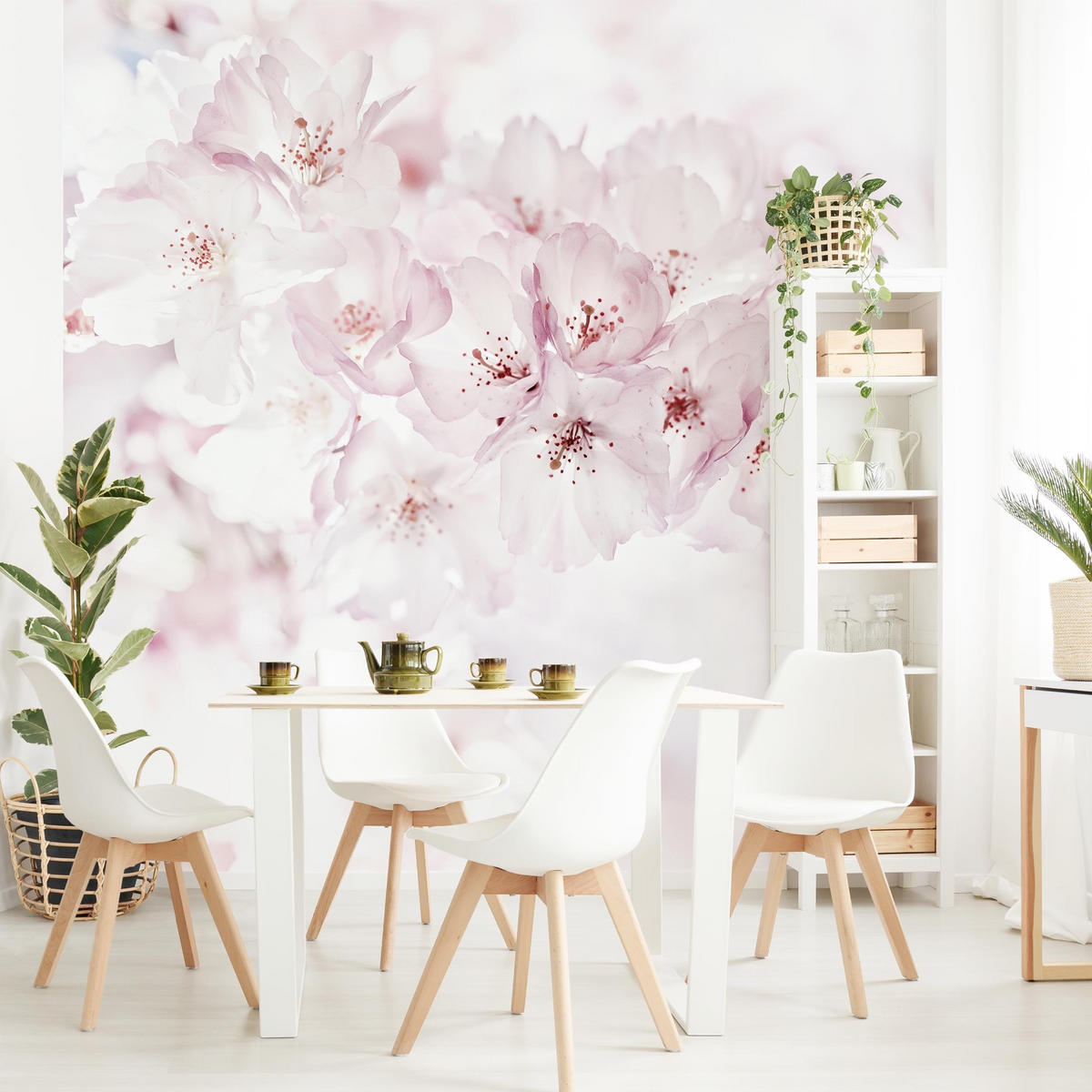 FOTOTAPETE Ein Kirschblütenhauch 192/192 cm - Rosa, Papier (192/192cm) - Bilderwelten