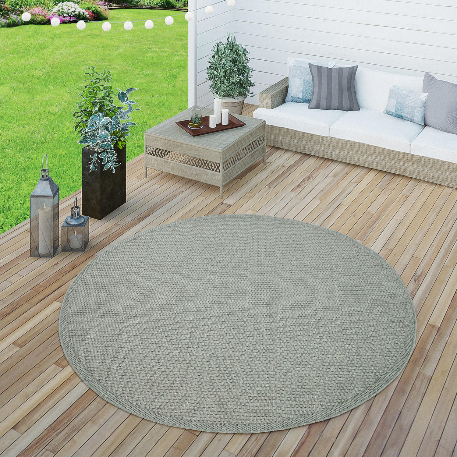 OUTDOORTEPPICH 160/160 cm Timber 125 - Grün, Textil (160/160cm) - Paco Home