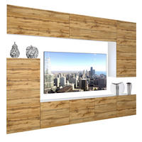 WOHNZIMMERWAND Schrankwand mit LED Wotan-Eiche - Braun, Holz (250/180/36cm) - B BELINI GROUP