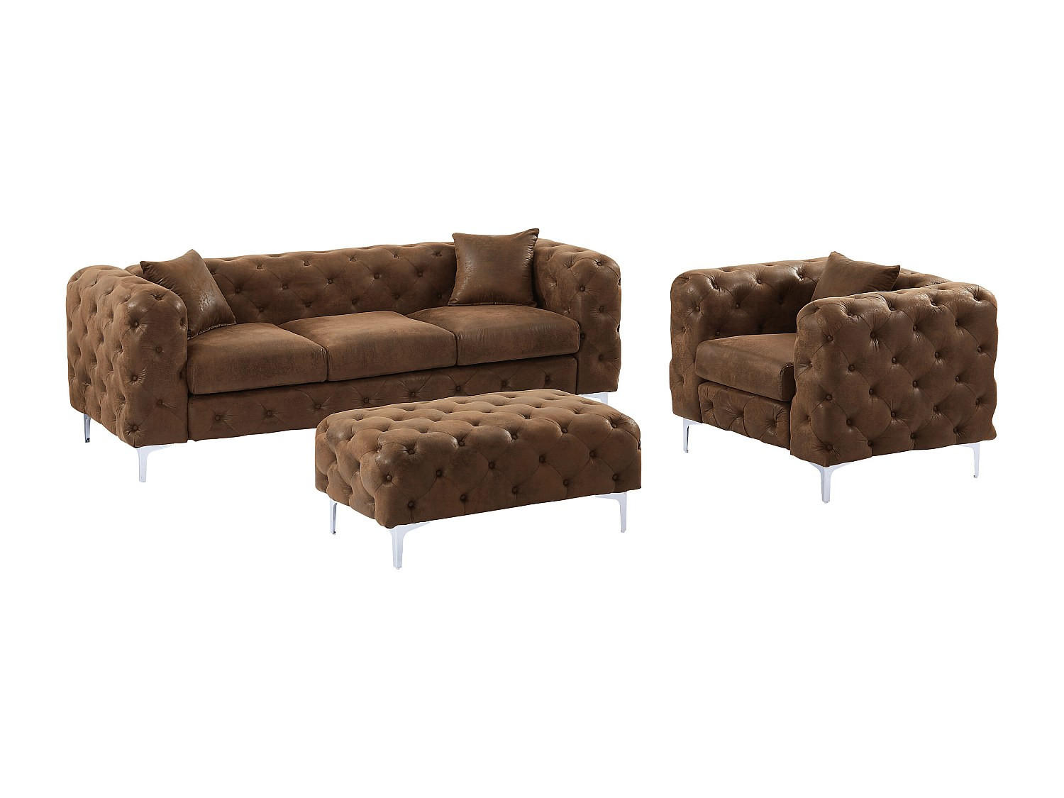 Vente-Unique Couchgarnitur Braun 220x76x91 cm