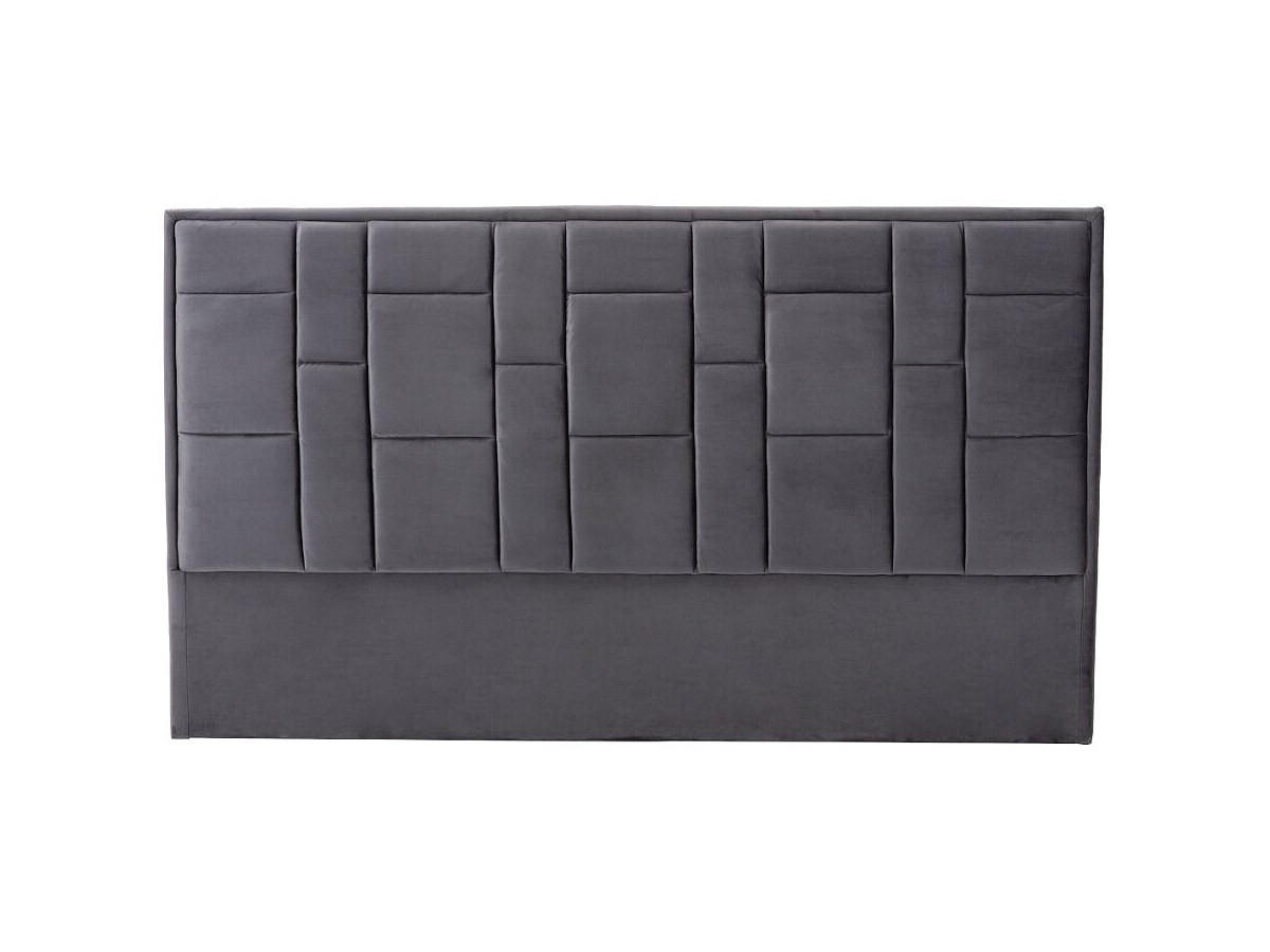 BETTKOPFTEIL - 180 cm - Samt - Dunkelgrau - HERMINE - Grau, Textil (180/110/8cm) - Vente-Unique