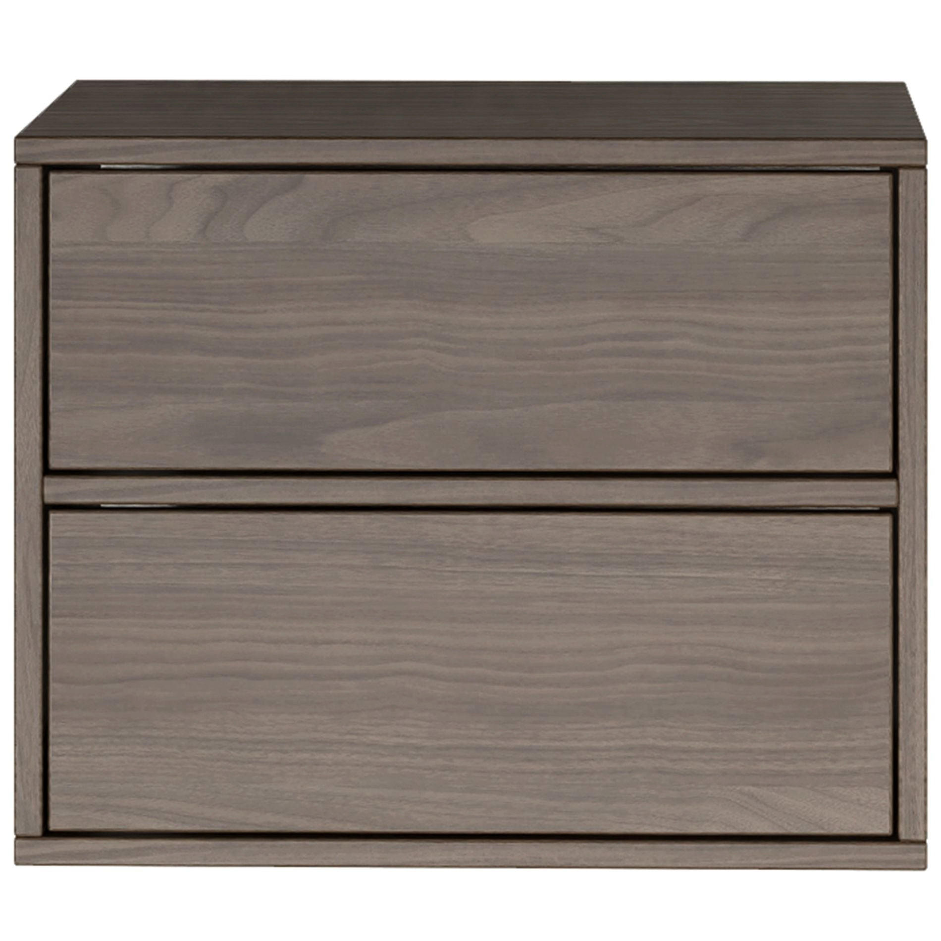 NACHTTISCH hängend Framme Walnuss Holzoptik mit 2 Schubladen, 50 cm - Dunkelbraun, Holzwerkstoff (50/40/36cm) - Selsey