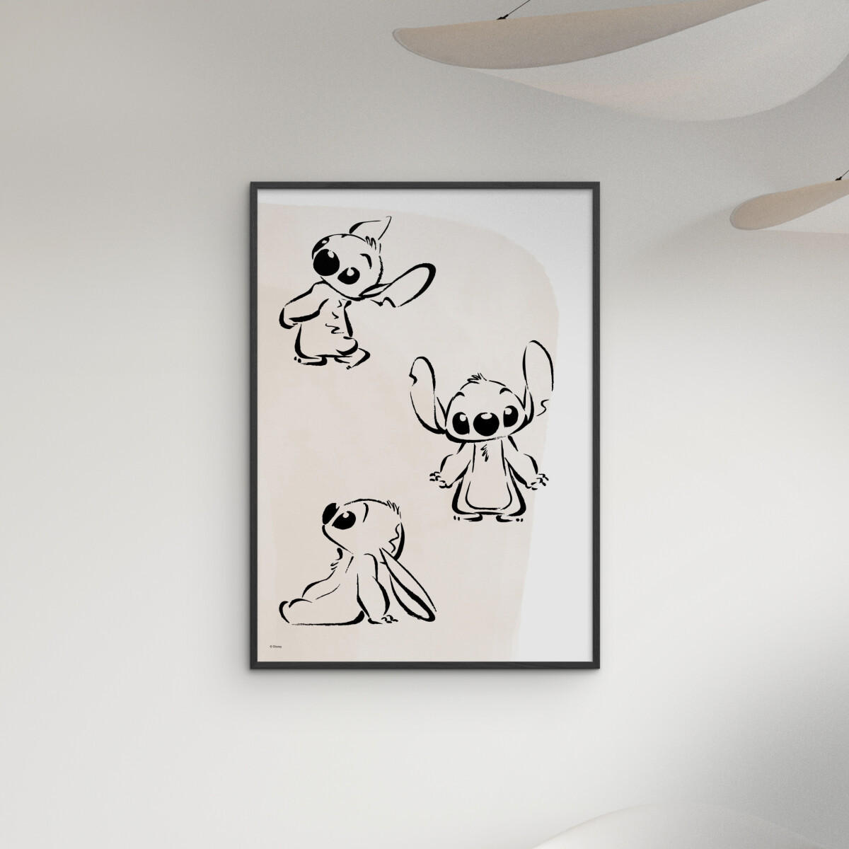 POSTER mit Rahmen Disney - Disney - Stitch Ink Sketch - Beige/Schwarz, Holz/Papier (30/40cm) - Poster&Frame