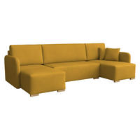 WOHNLANDSCHAFT Como U - Gelb/Naturfarben, Holz/Textil (292/85/140cm) - MIRJAN24