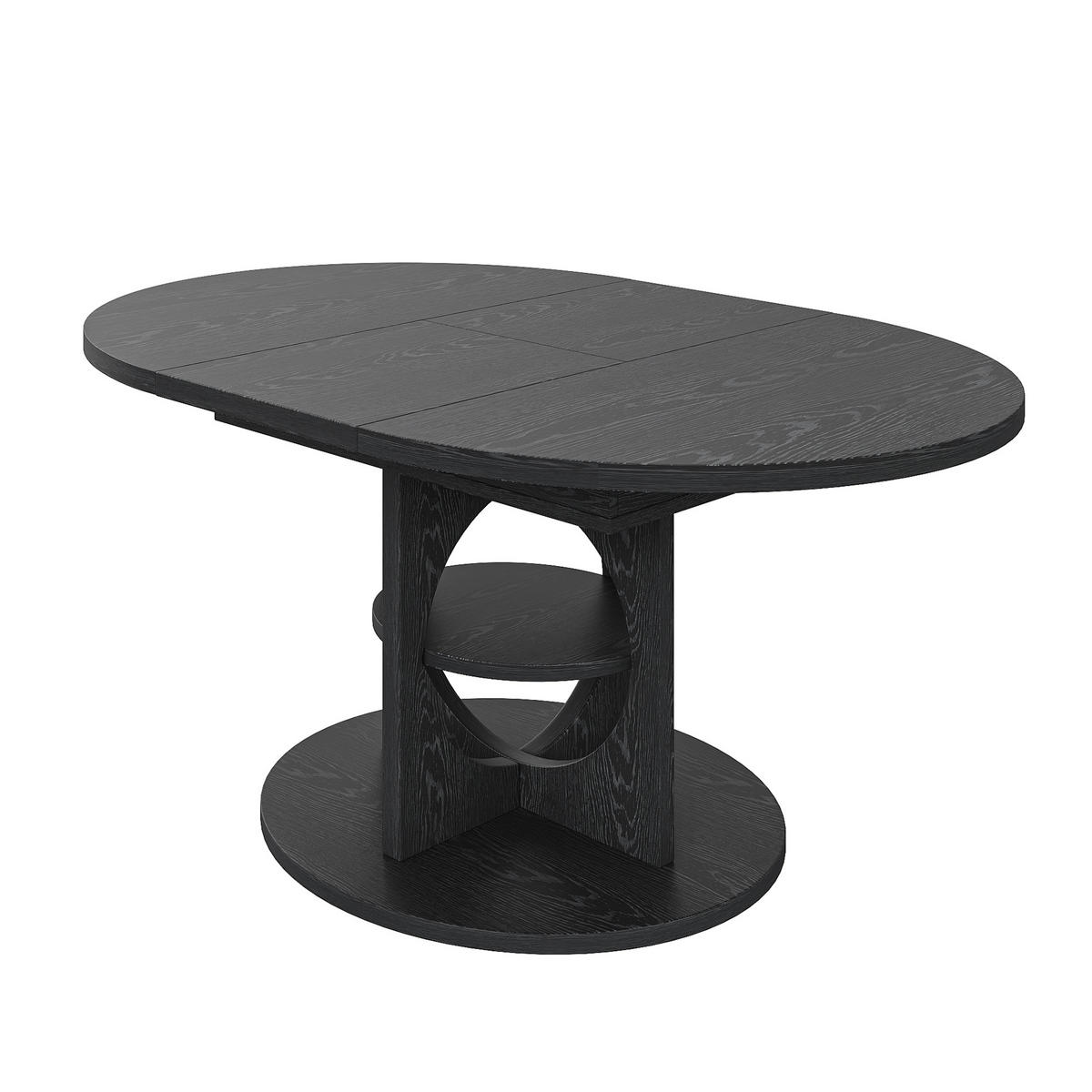 AUSZIEHTISCH Schwarz 110-150/110/76 cm - Schwarz, Holz (110/110/76cm) - PANGIVO