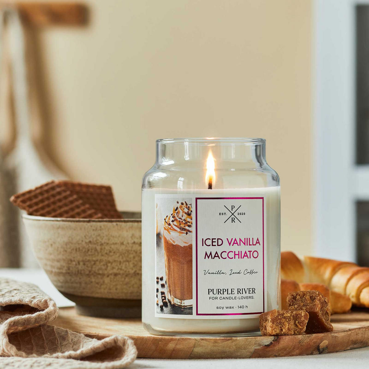 DUFTKERZE Purple River - Weiß, Naturmaterialien/Glas (18cm)