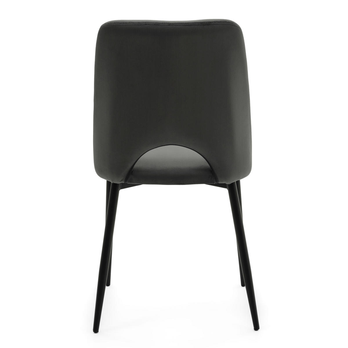 STUHL ORO gepolsterter mit Steppung - grau - Samt Velour - Schwarz/Grau, Textil/Metall (47/91/55cm) - NEW HOME