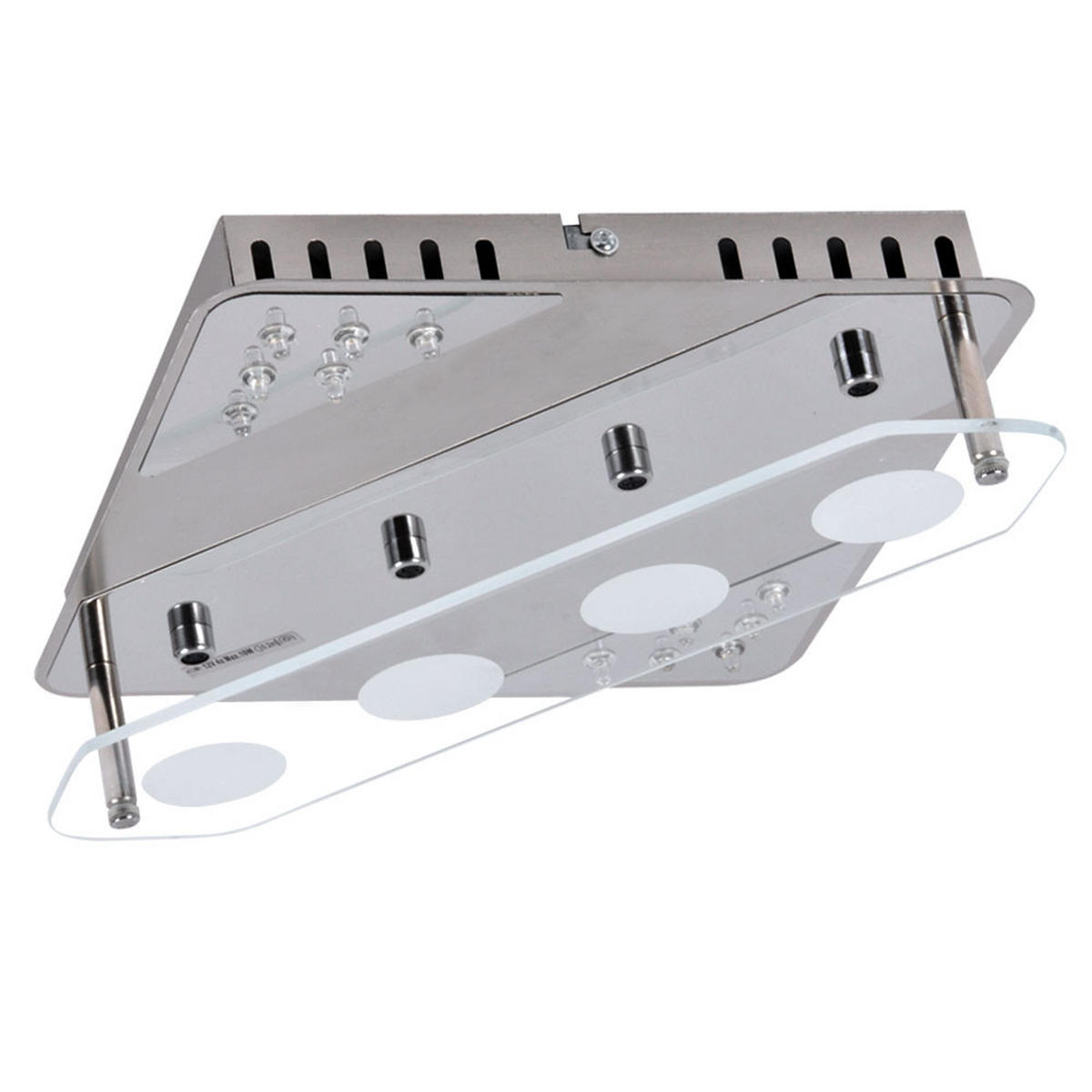 LED DECKENLEUCHTE Metall Glas Silber - Silberfarben, Glas (23/23/7.5cm) - Brilliant