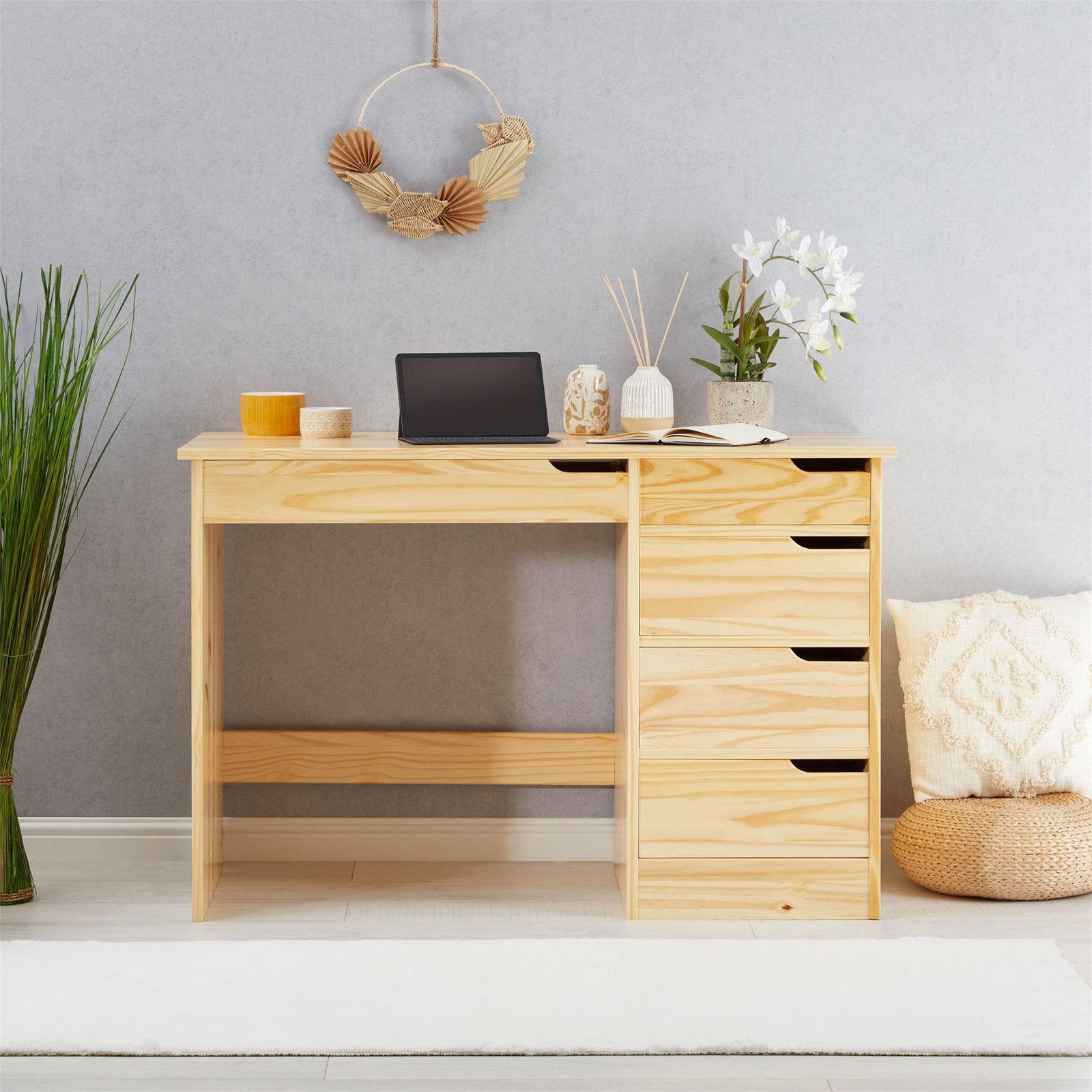 SCHREIBTISCH HUGO - Naturfarben, Holz (54/114/76cm) - IDIMEX