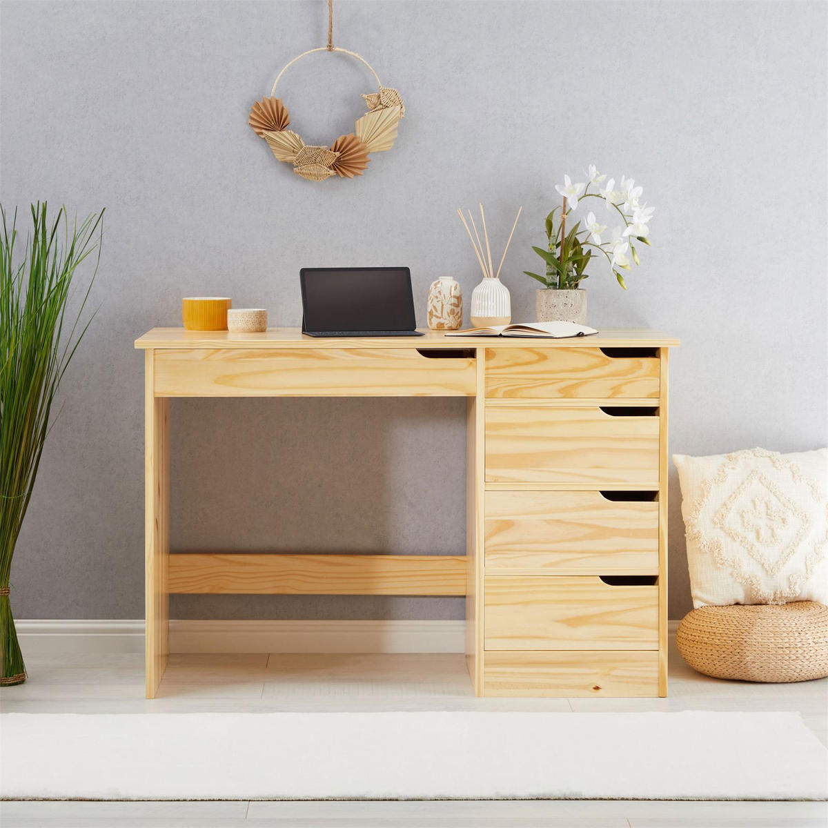 SCHREIBTISCH HUGO - Naturfarben, Holz (54/114/76cm) - IDIMEX