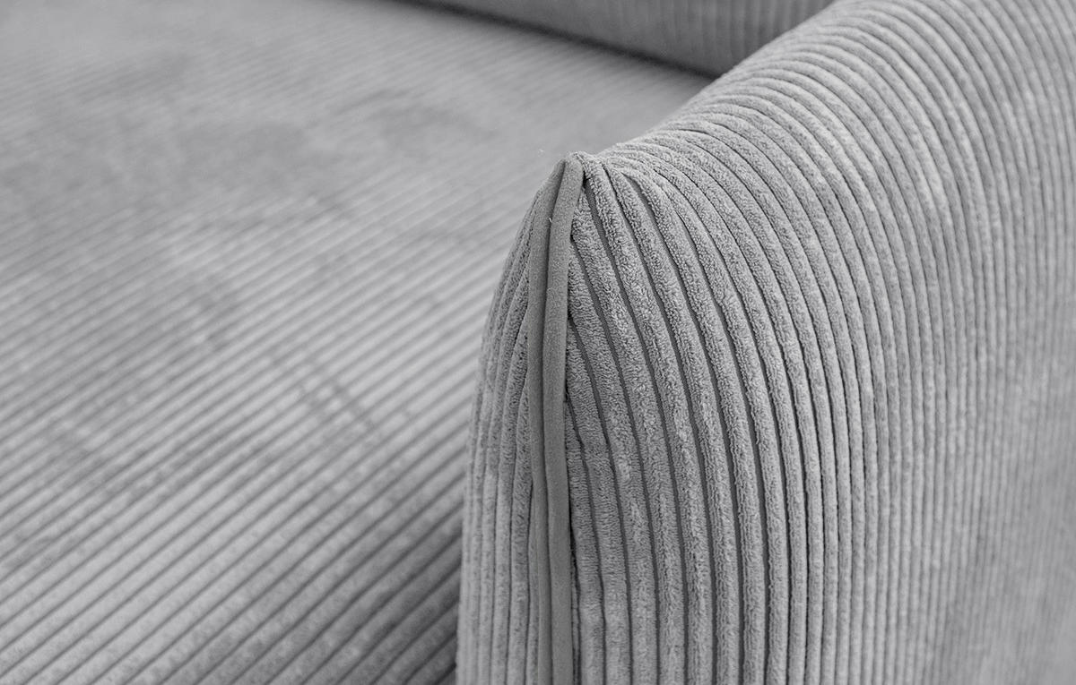 ECKSOFA TAUER 3-Sitzer, hellgrau - Hellgrau/Schwarz, Holzwerkstoff/Kunststoff (206/173cm) - Courtois Laville