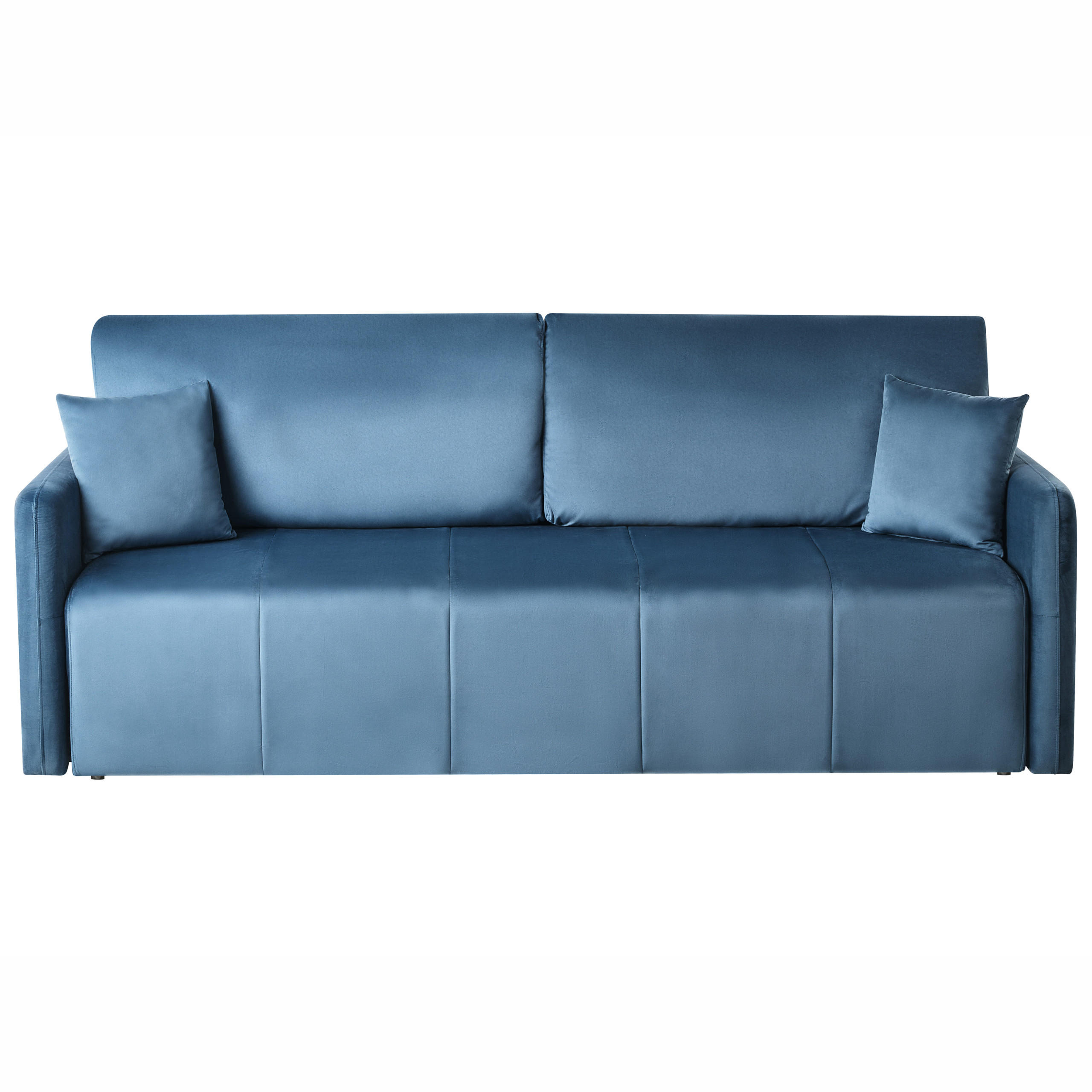 SCHLAFSOFA 3-Sitzer Samtstoff Blau Egge - Blau, Textil (220/88/93cm) - Beliani