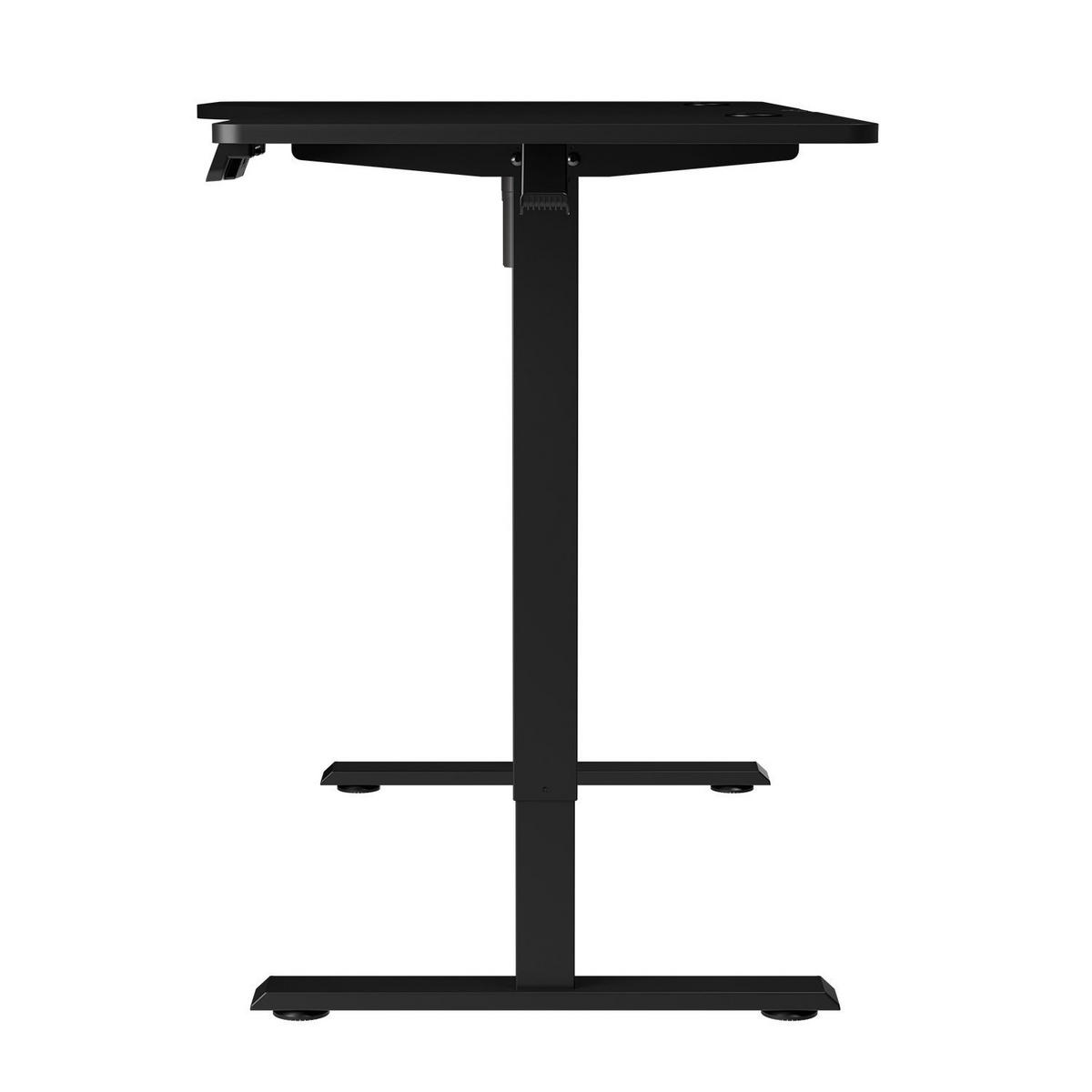 SCHREIBTISCH Office Stand schwarz 160x75 cm höhenverstellbar - Schwarz, Holz (60/160/117cm) - Juskys