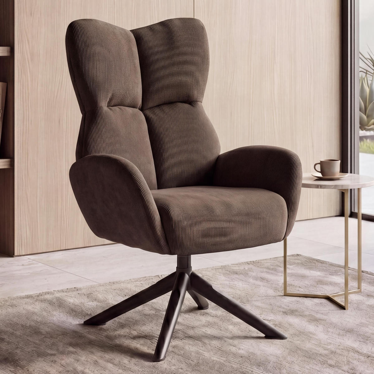 LOUNGESESSEL Dunkelbraun - Dunkelbraun, Textil (72/106/71cm) - MCW