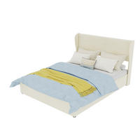 POLSTERBETT 140/200 cm in Beige mit Gepolstertem Kopfteil Stoff Modernes Design - Beige, Holzwerkstoff/Textil (140/200cm) - STILVORA