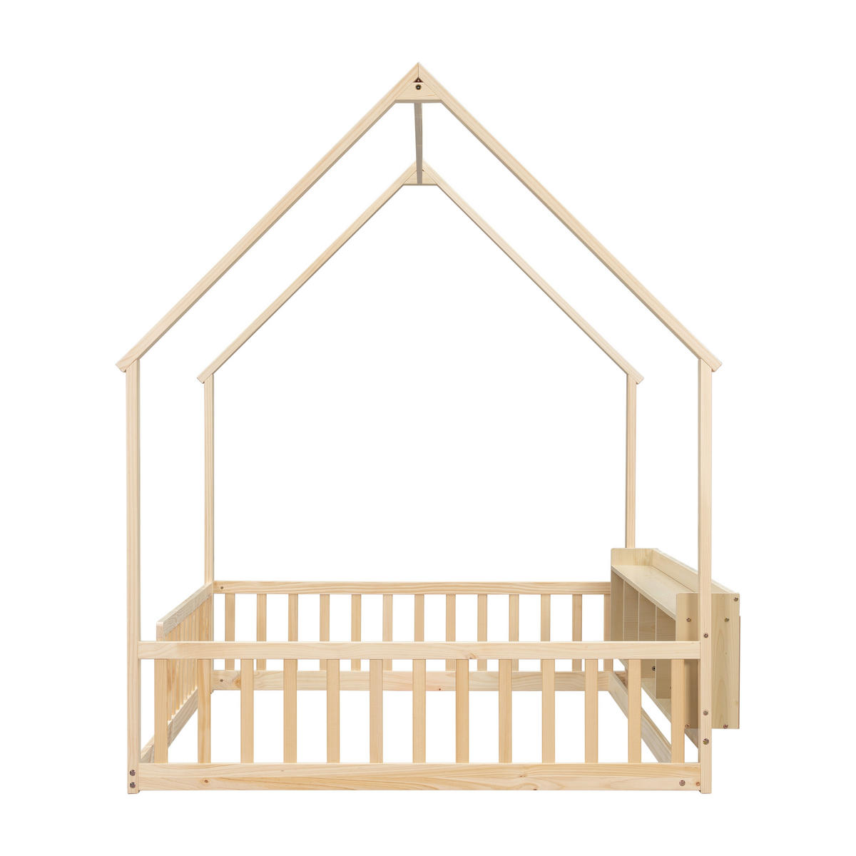 HAUSBETT 140/200 cm mit Ablagefächern, DE-41877, in Natur - Naturfarben, Holz (140/200cm) - ComfortXL